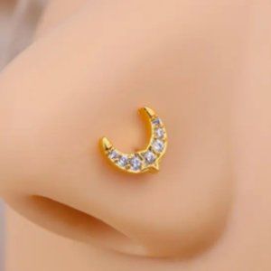 Zircon Moon Pentagon Copper Nose Ring One Jewelry Gift Birthday Gifts